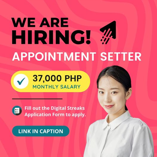  We are Hiring: Appointment Setter VA